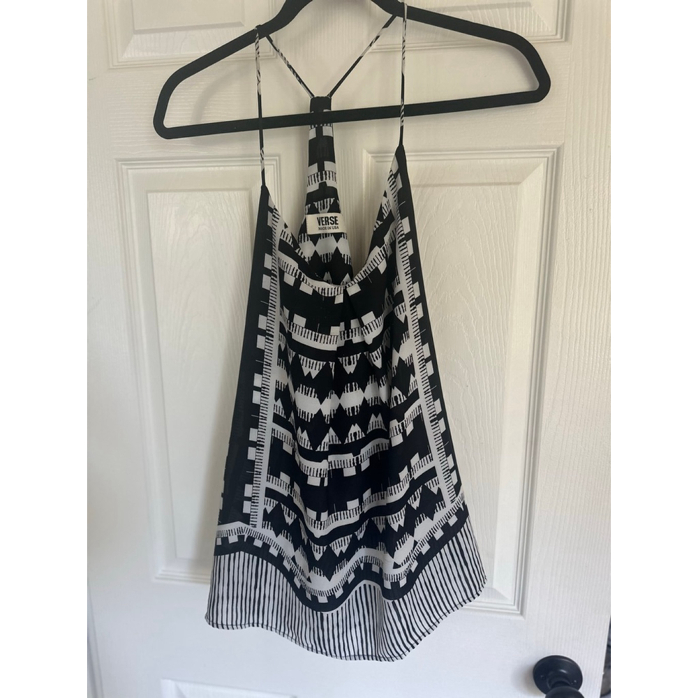 Women's Verse Cami Black/White Geometric Print Size S